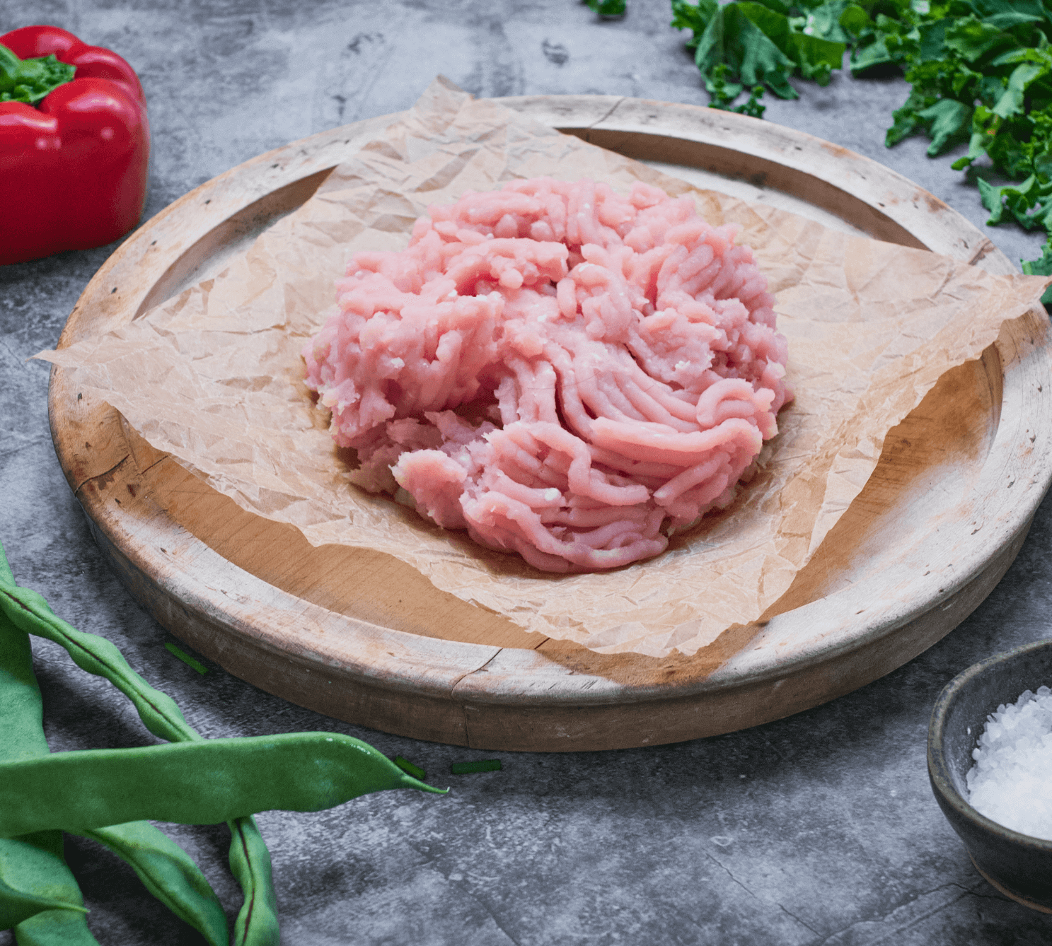 Free range British turkey breast mince in packaging, lean high-protein poultry option.