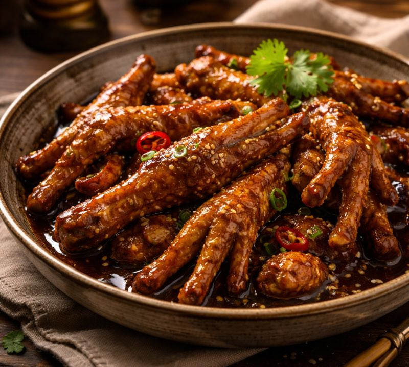 cooked chicken feet