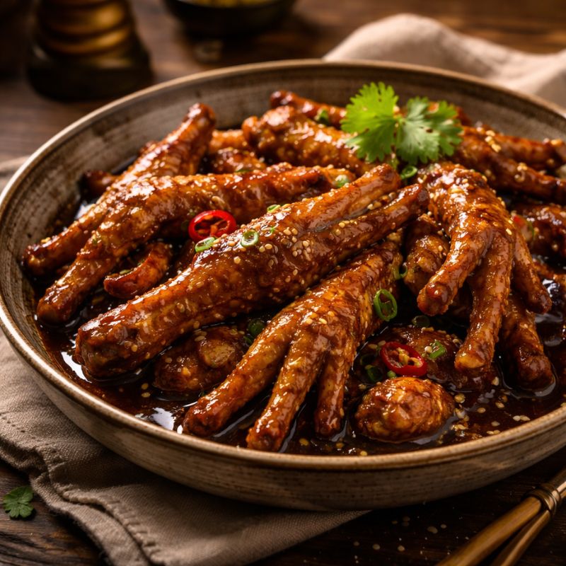 cooked chicken feet