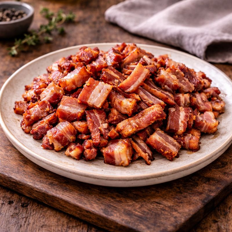 cooked bacon on a plate
