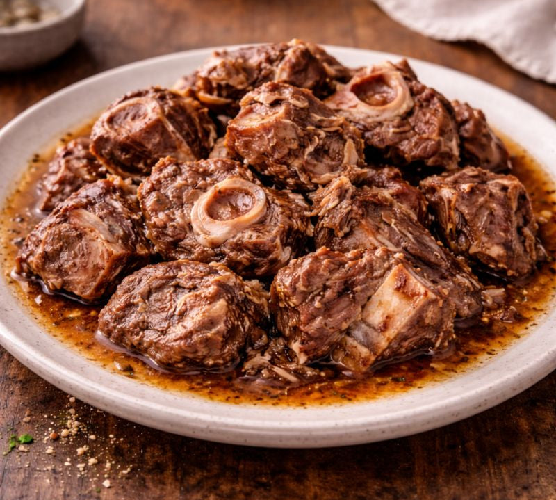 cooked diced goat meat