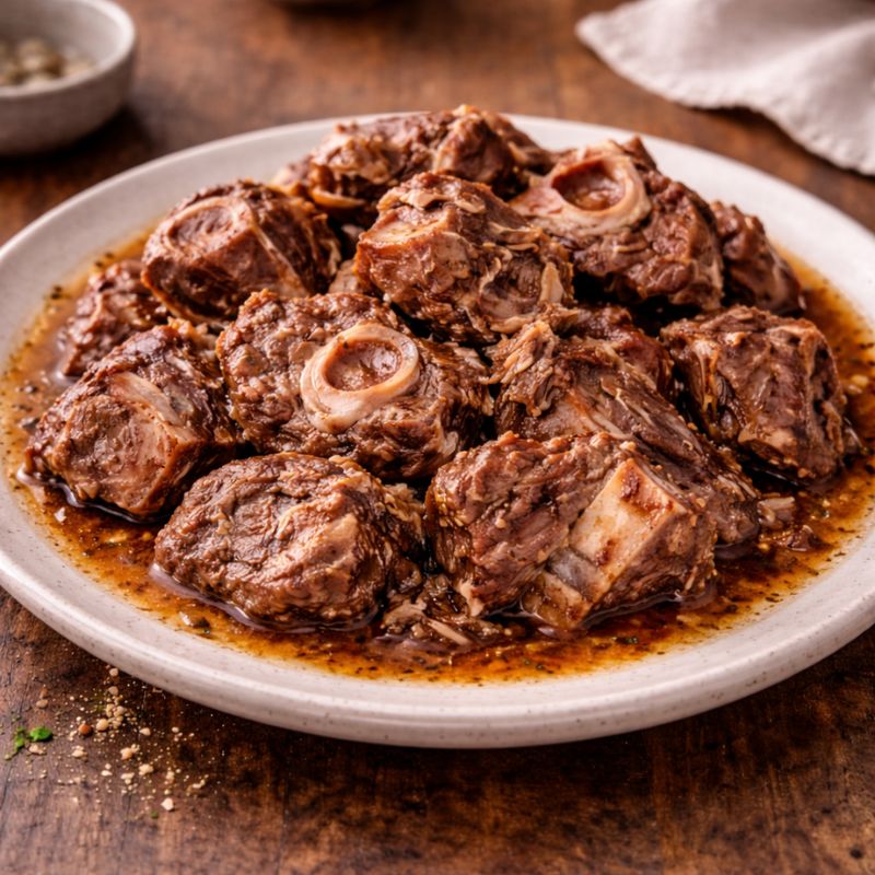 cooked diced goat meat