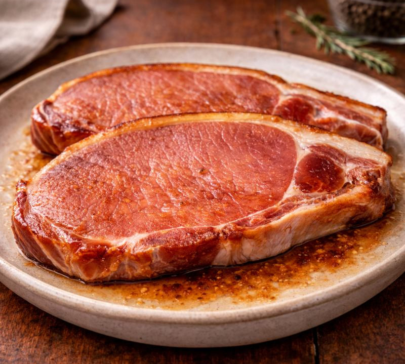 cooked bacon steak smoked