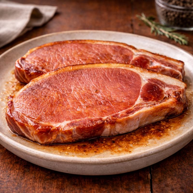 cooked bacon steak smoked