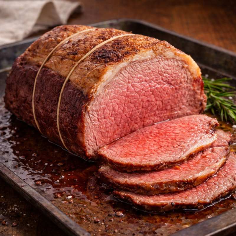 cooked beef rump toproast