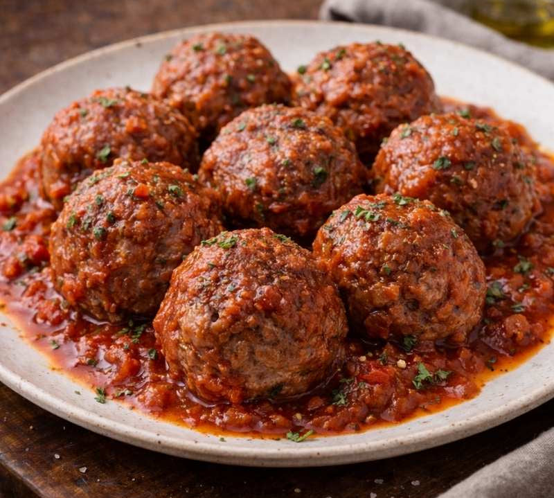 cooked beef steak meatballs