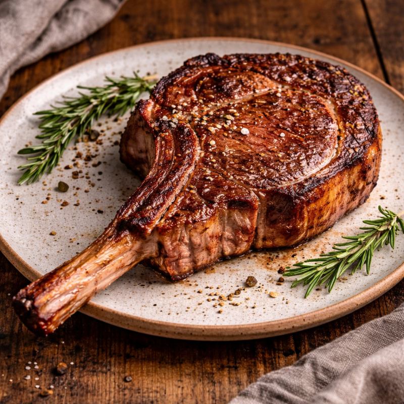 cooked tomahawk steak