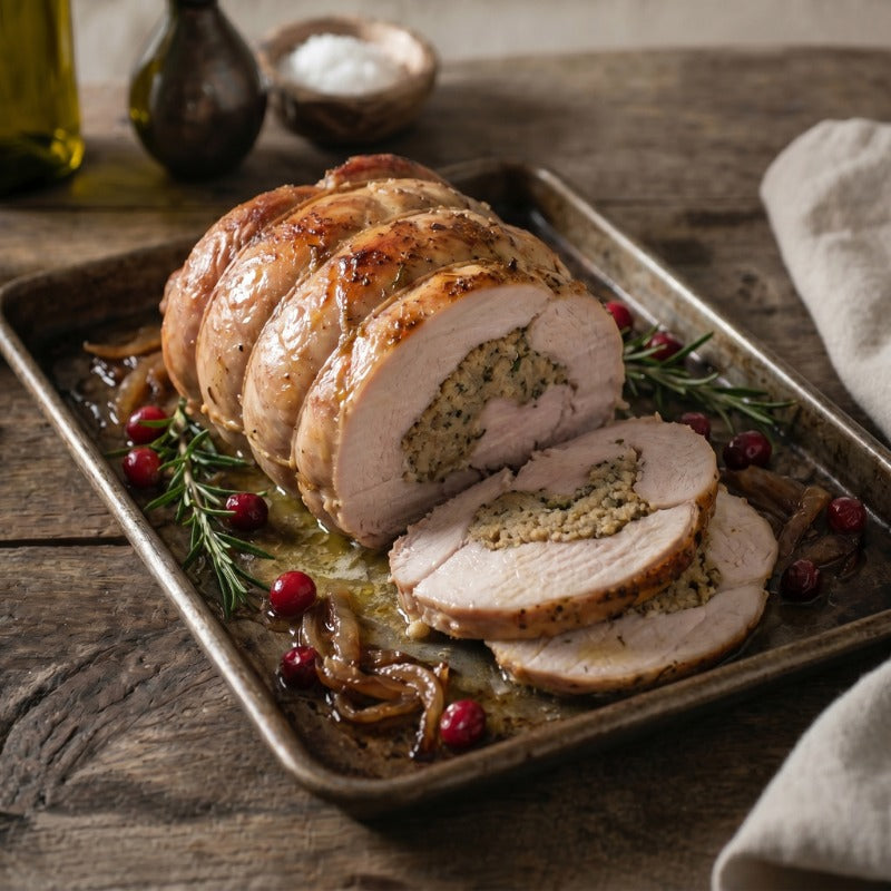 Free Range Turkey Breast Crown - Boneless, Gluten-Free Stuffing, Rolled