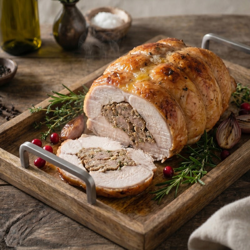 Free Range Turkey Breast Crown - Boneless, Sausage Meat Filled, Rolled