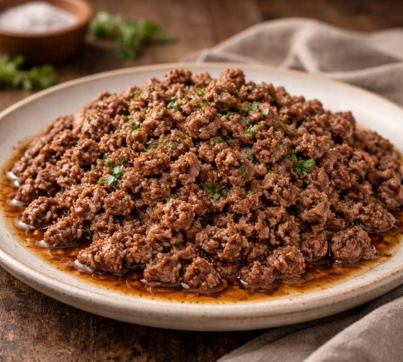 cooked minced beef