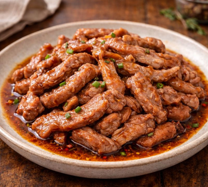 cooked pork stir fry