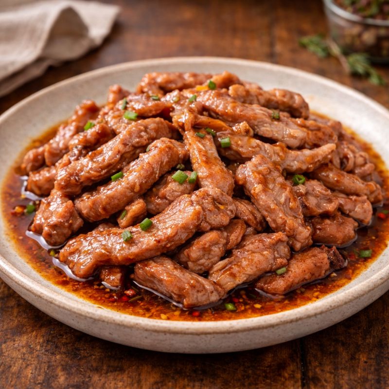cooked pork stir fry