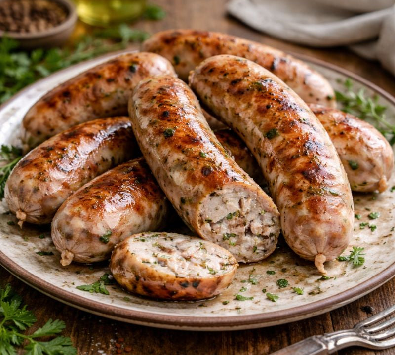 grilled sausages on a plate