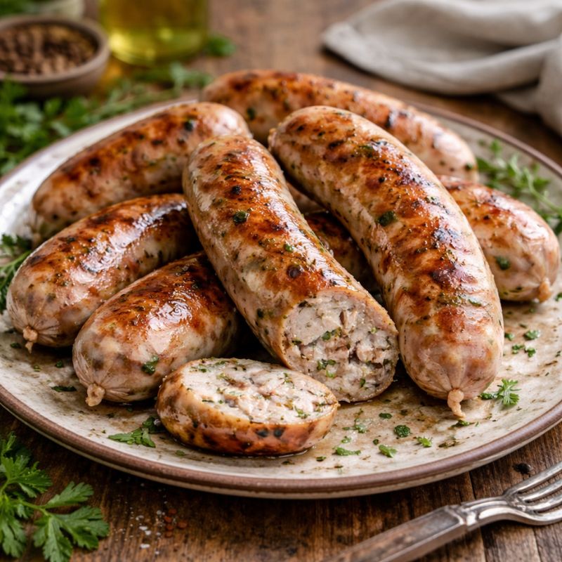 grilled sausages on a plate