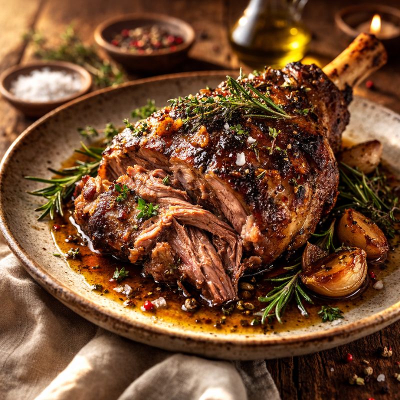 cooked goat leg