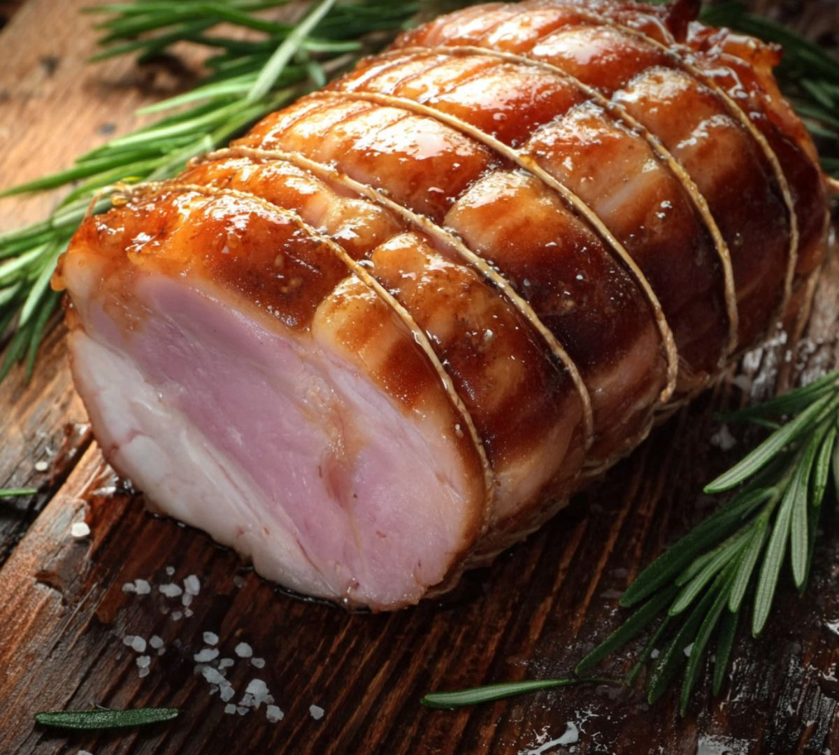 Honey glazed rolled ham joint 1 kg from The Black Farmer – British Wiltshire-cured pork with golden honey glaze