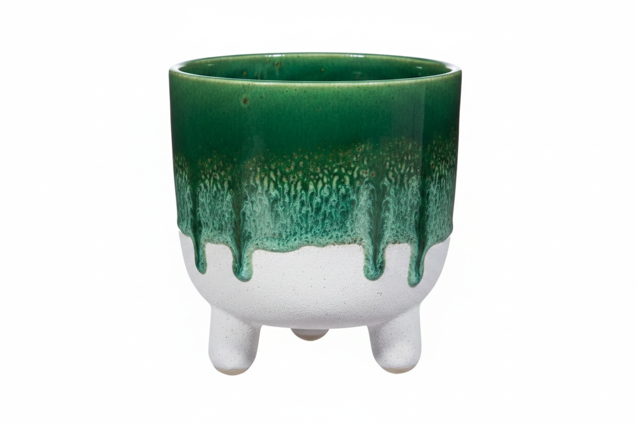 Mojave Glaze Planter Green