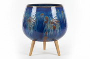Mojave Glaze Large Planter On Legs Blue