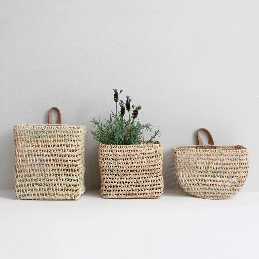Mini Hand Woven Wall Baskets Set Of 3