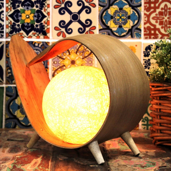 Natural Coconut Lamp Natural Wrapover Design 1