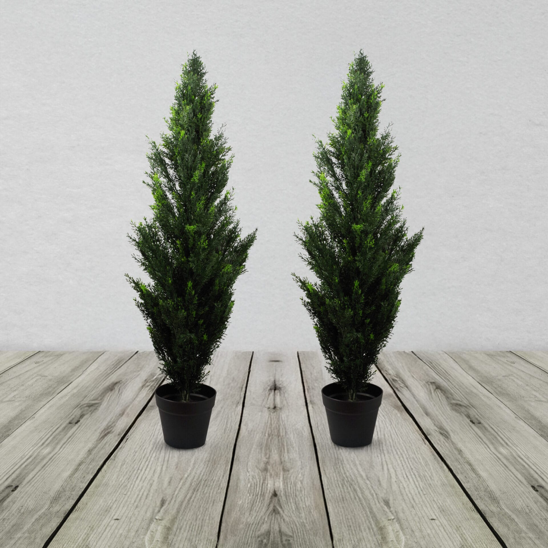 PAIR OF ARTIFICIAL CEDAR CYPRESS TOPIARY