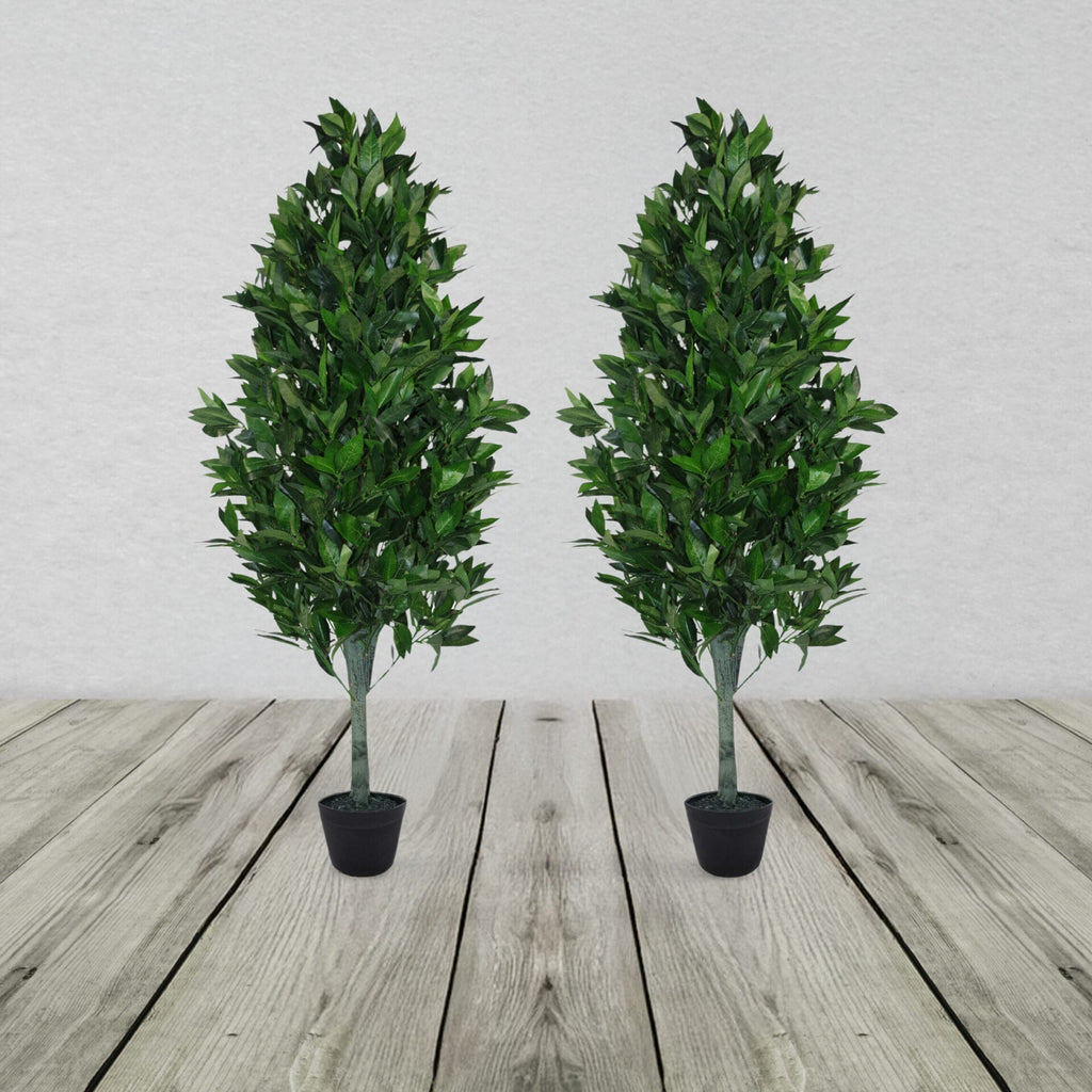 Pair of Artificial Topiary Bay Trees Pyramid Cones – The Black Farmer