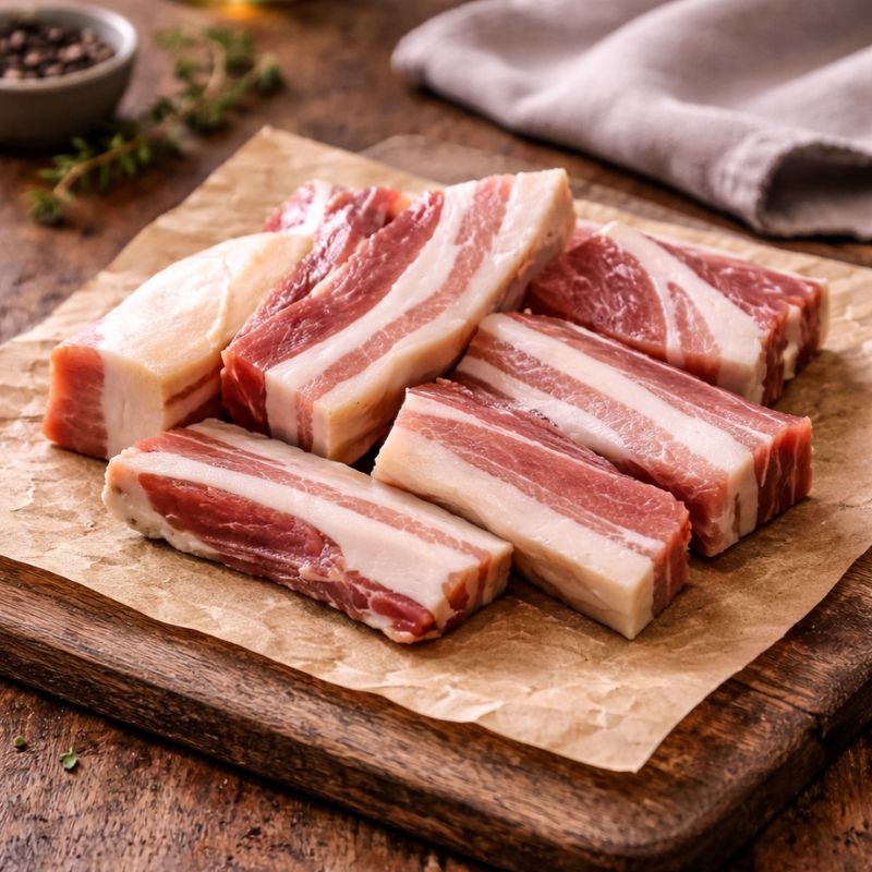 Unsmoked bacon off cuts by The Black Farmer, fresh British pork offcuts for everyday cooking