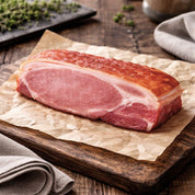 Rind-on smoked back bacon 250g pack, British pork, naturally smoked for rich flavour and traditional texture