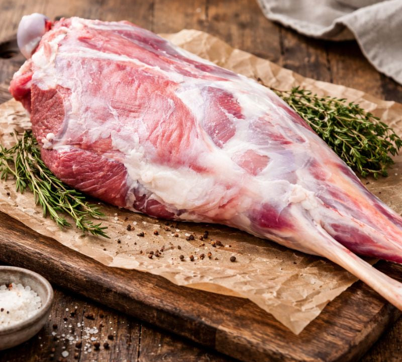 Bone-In Goat Leg — premium cut of lean goat meat, ideal for curries, roasts, and slow-cooked dishes.