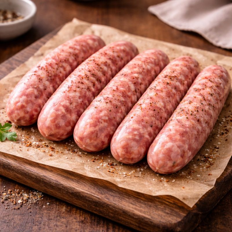 Goat Sausages, Tomato and Garlic (Gluten-Free)