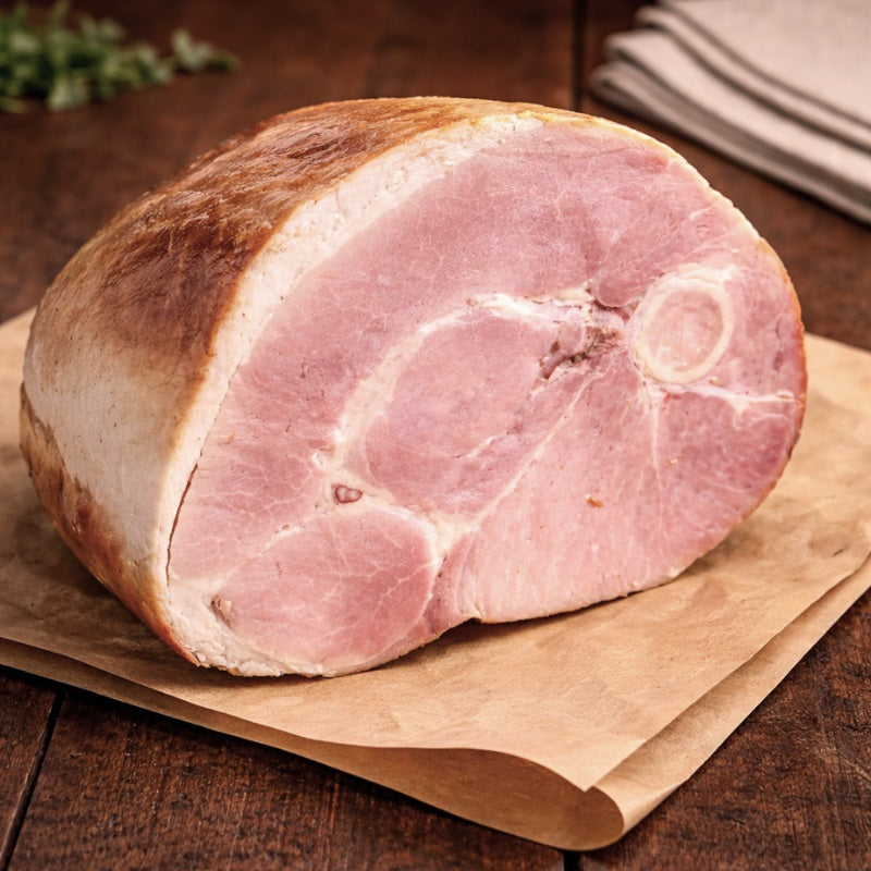 Smoked rolled ham joint from The Black Farmer – oak-smoked British pork, juicy and tender, perfect for roasts or sandwiches