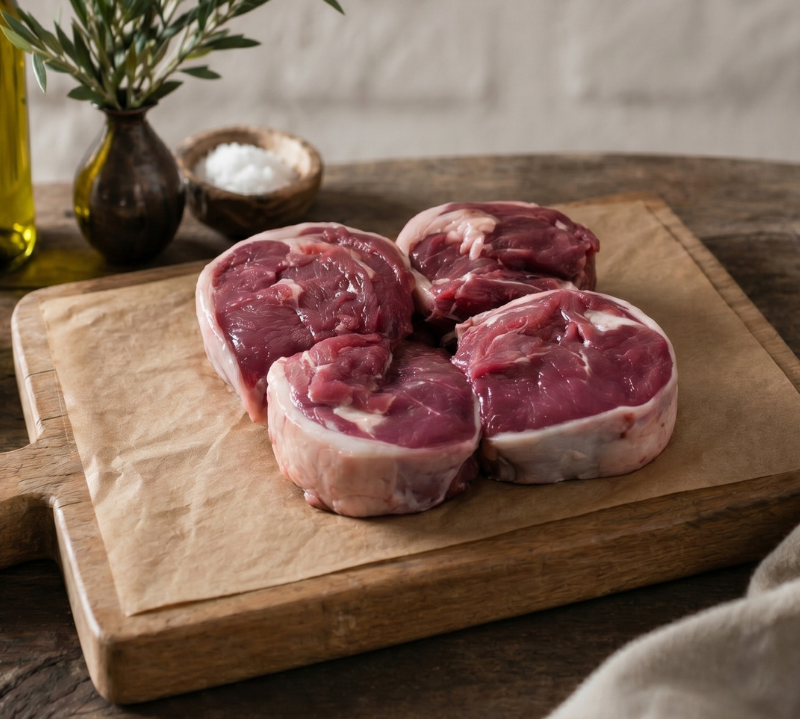 British lamb noisettes — lean loin medallions with rich flavour, premium grass-fed cut from The Black Farmer.