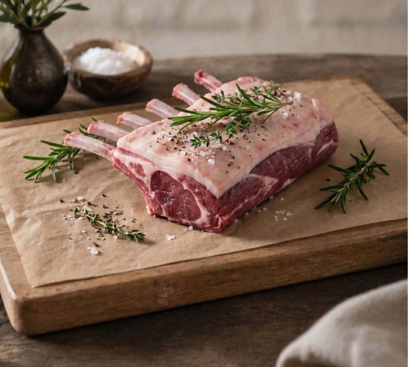 Rack of Lamb (French-Trimmed) — The Black Farmer rack of lamb is one of the finest cuts you can buy — taken from the front ribs, ...