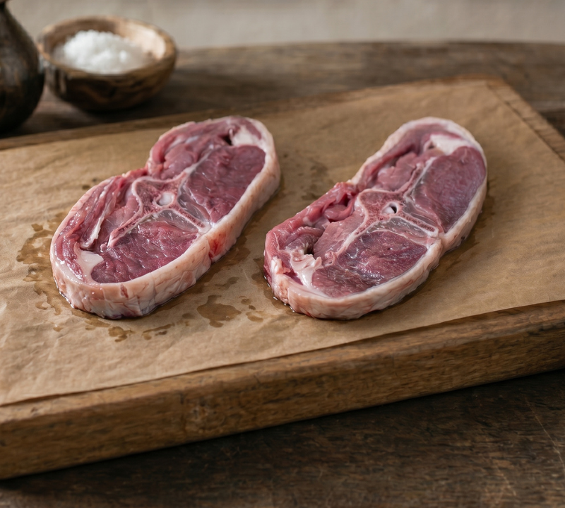 Premium British Lamb Barnsley Chops — thick-cut double loin lamb with rich marbling, ideal for grilling or roasting.