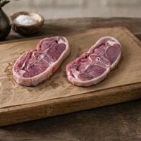 Premium British Lamb Barnsley Chops — thick-cut double loin lamb with rich marbling, ideal for grilling or roasting.