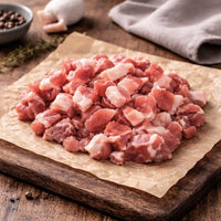 Unsmoked bacon lardons made from British pork, diced into cubes for cooking