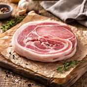 Rind on unsmoked middle bacon rashers, 300g pack, premium British pork from The Black Farmer