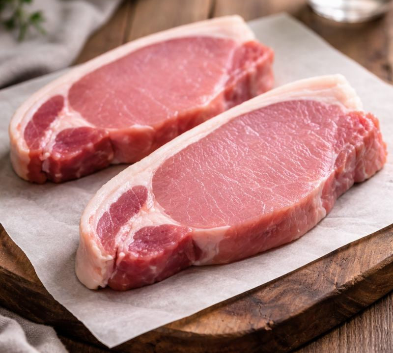 The Black Farmer Bacon Steak Unsmoked – 2 thick-cut 100g British pork steaks, perfect for grilling or frying.