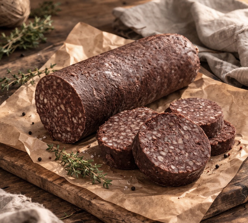 sliced black pudding