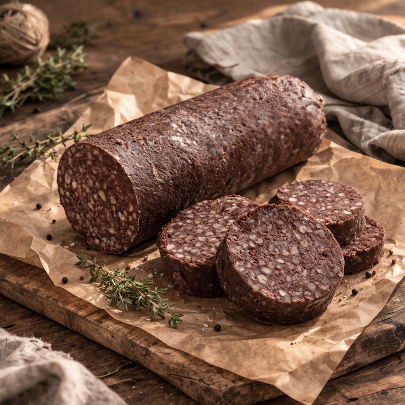 sliced black pudding