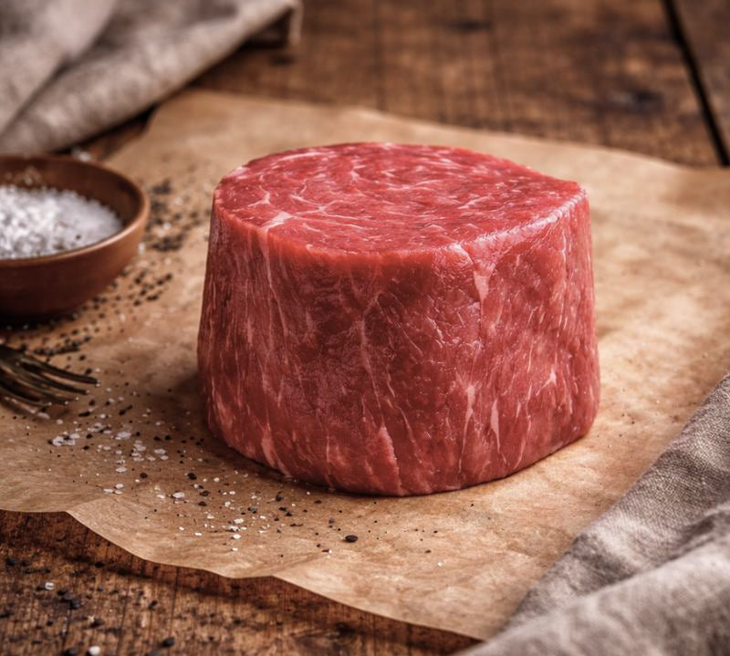 Premium Aged Fillet Piece of British beef displayed fresh, lean, and ready for cooking.