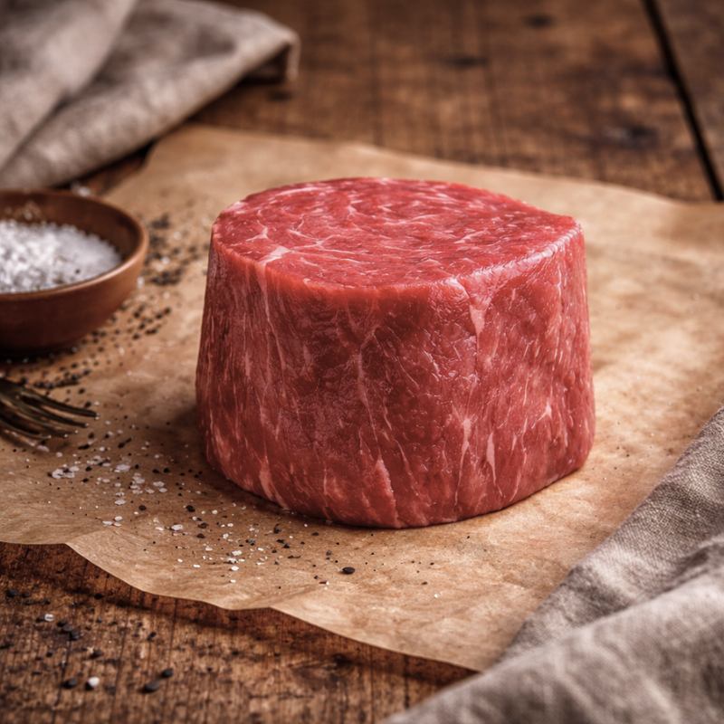 Premium Aged Fillet Piece of British beef displayed fresh, lean, and ready for cooking.