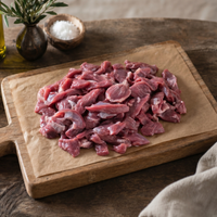 Fresh British lamb stir fry strips from The Black Farmer, lean leg cuts ideal for quick high-protein meals.