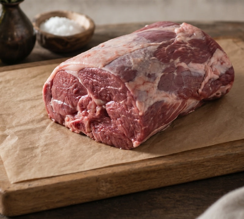Premium British lamb cannon loin cut from The Black Farmer, lean and tender, ideal for roasting or pan-searing.