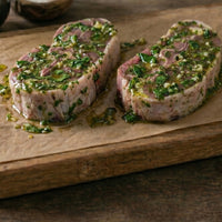 Minted Barnsley Lamb Chops, thick-cut British lamb with fresh mint seasoning, ready for grilling or pan-frying.