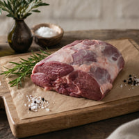 Boneless British lamb leg joint, premium lean cut ideal for roasting and grilling.