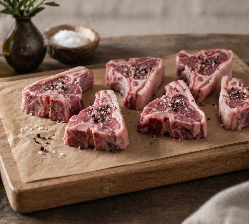 Lamb Loin Chops — premium British lamb cut, perfect for grilling, pan-searing, or roasting.