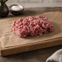 Premium British lamb mince in tray packaging, showcasing grass-fed quality and rich flavour.