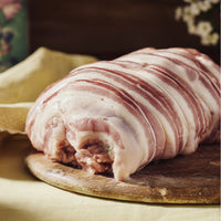 Turkey - Breast Crown Boneless. Bacon Topped & Sausage Meat Filled, Rolled