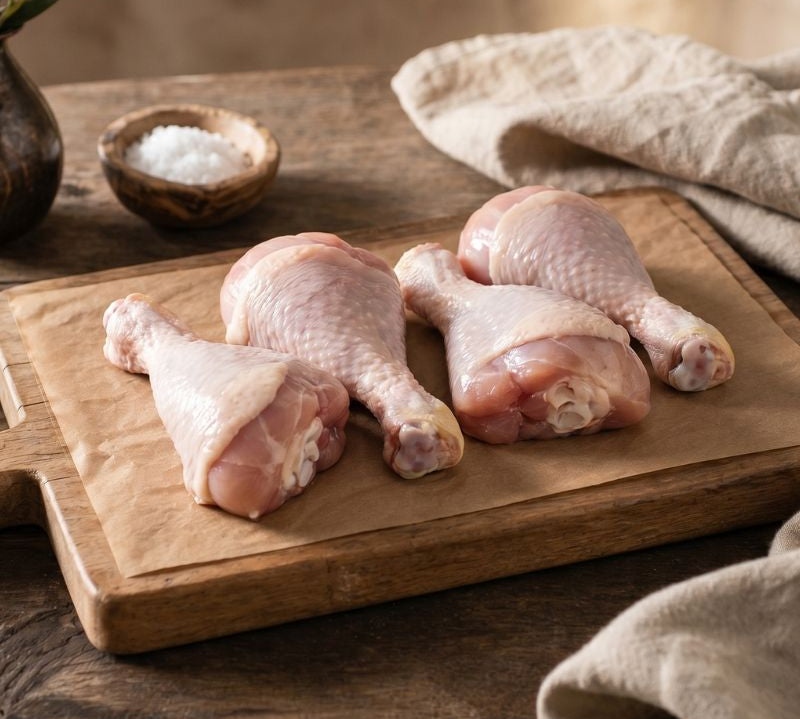 Free range British chicken drumsticks from The Black Farmer — fresh, juicy and perfect for roasting or grilling